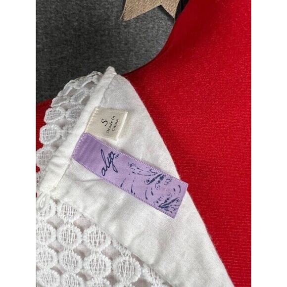 Alya Women's White Lace Crochet Sleeveless Dress Assymetrical Scoop Neck Small - Picture 5 of 7